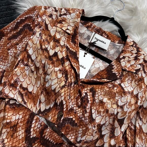 NANUSHKA Tess Cutout Snake-print Satin Mini Dress Size XS Vintage Snake NEW NWT - Picture 14 of 16